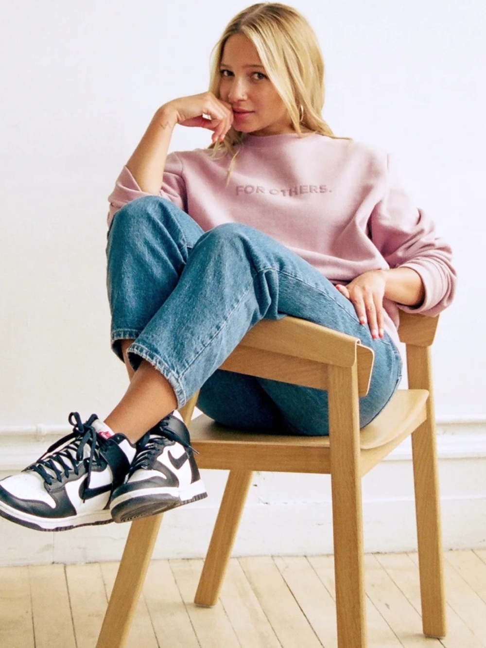 For Others Original Crew Faded Rose Size Medium Cropped/DIY